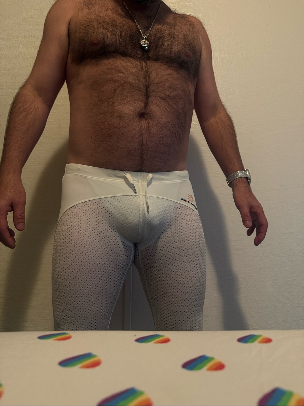 Men's White Breathable Mesh Performance shorts